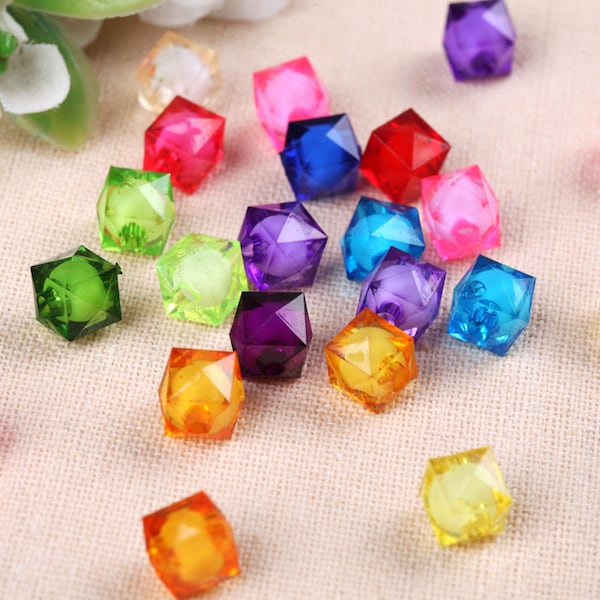 8mm Square Acrylic Loose Spacer Beads - Wholesale Bulk Acrylic Beads -  Craft - For Making Jewelry - Beading Supply - Random Colors