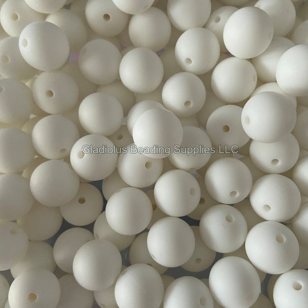 15mm Beads, White, Solid Silicone Beads, Round Beads, Wholesale Beads, Bulk beads, Crafting Supplies, Beading, Keychain Beads, Badge Reel