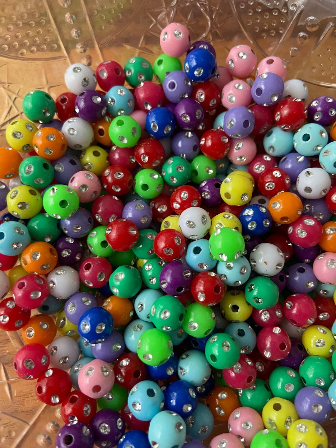 8mm Bling Bling Beads Loose Acrylic Beads Wholesale Bulk Etsy