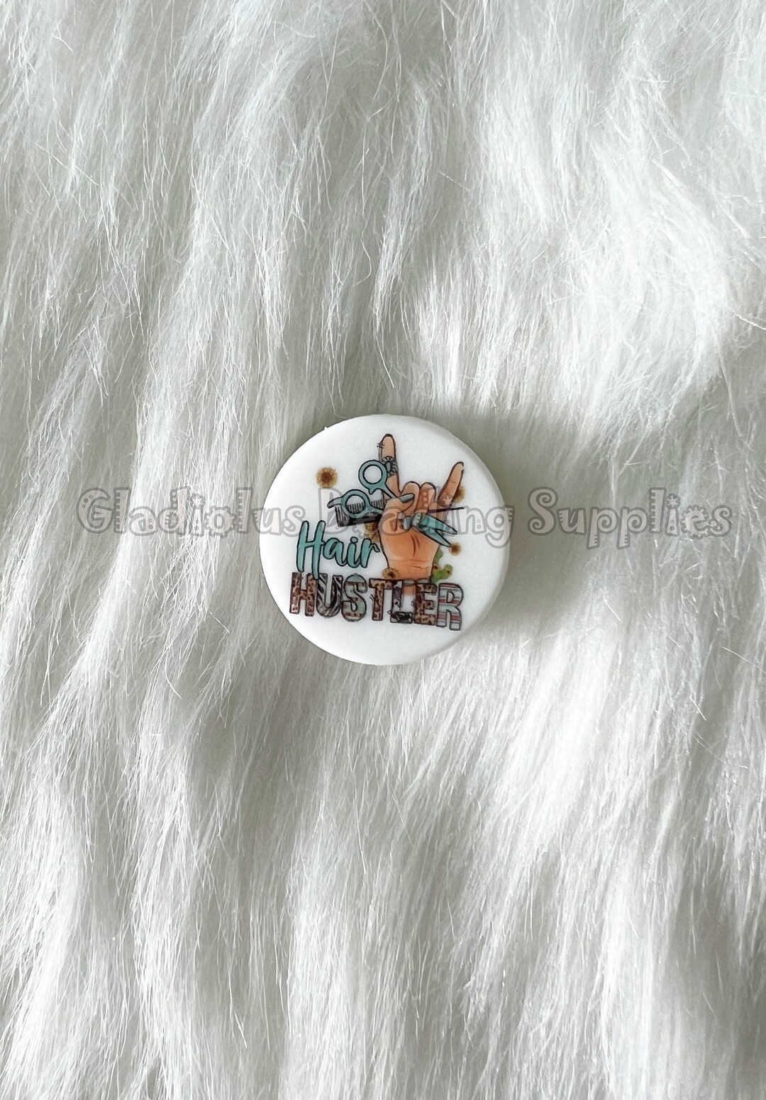 26mm, Hair Hustle Beads, Hairstylist Focal Beads, Silicone Beads, Focal