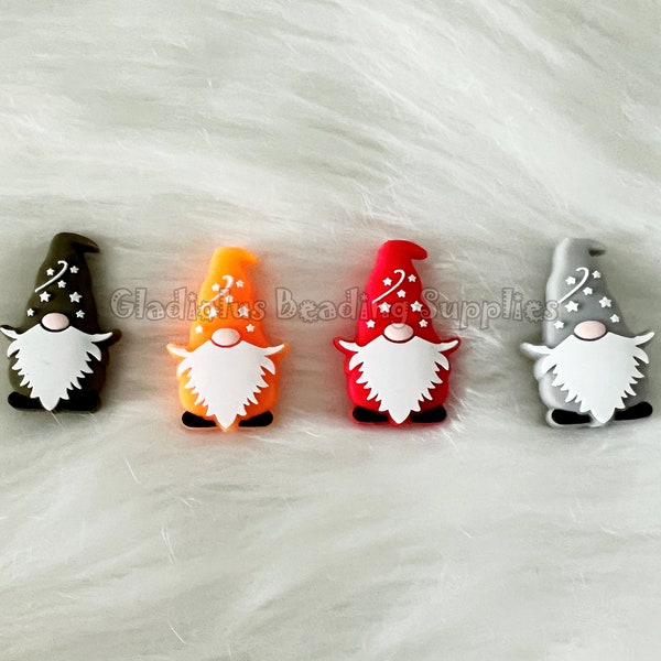 33mm*20mm, Gnome Beads, Christmas Beads, Loose Beads, Colorful Beads, Silicone Beads, Focal Silicone Beads, Loose Silicone Beads, Crafting