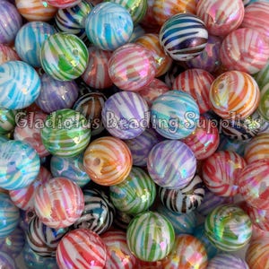 16mm Mixed Watermelon Candy Beads, UV Beads, Acrylic Shiny Beads, Bubblegum Beads, Loose Beads, Chunky Beads, Beading Supplies, Gumball Bead