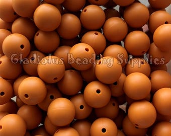 15mm Perlen, Herbst orange, solide Silikonperlen, runde Perlen, Großhandel Perlen, Bastelbedarf, Herbst Perlen, Erntedank Perlen, Herbst Perlen
