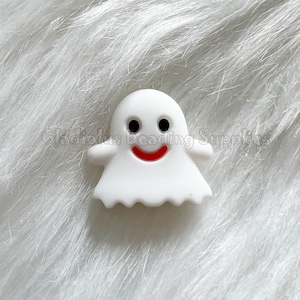 24mm*23mm, Ghost Beads, Loose Beads, Colorful Beads, Silicone Beads, Focal Silicone Beads, Loose Silicone Beads, Halloween Silicone Beads