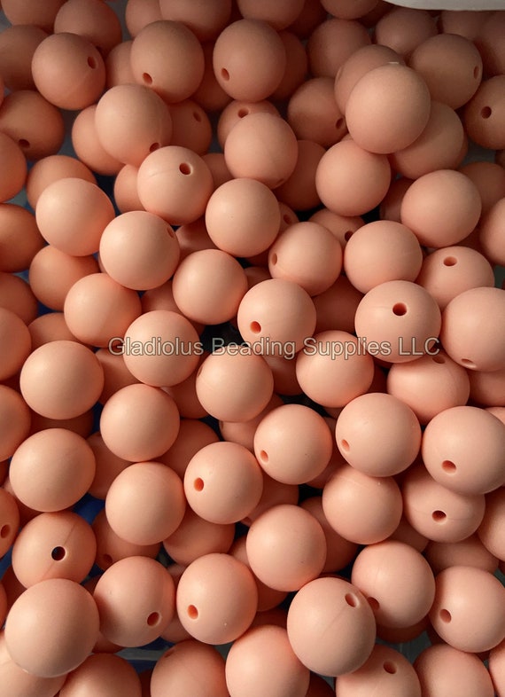 15mm Peach Silicone Beads, Pink Round Silicone Beads, Beads Wholesale – The  Silicone Bead Store LLC