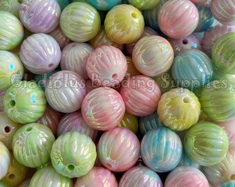 16mm Mixed AB Beads, Acrylic Shiny Beads, Bubblegum Beads, Loose Beads, Chunky Beads, Beading Supplies, Pumpkin Shade Beads, Pumpkin Beads