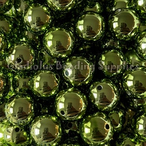 20mm Beads, Green UV Bead, Pearly Look, Reflective Beads, Acrylic Beads, Chunky Bubblegum Beads, Loose Beads, Gumball Beads, Halloween Beads