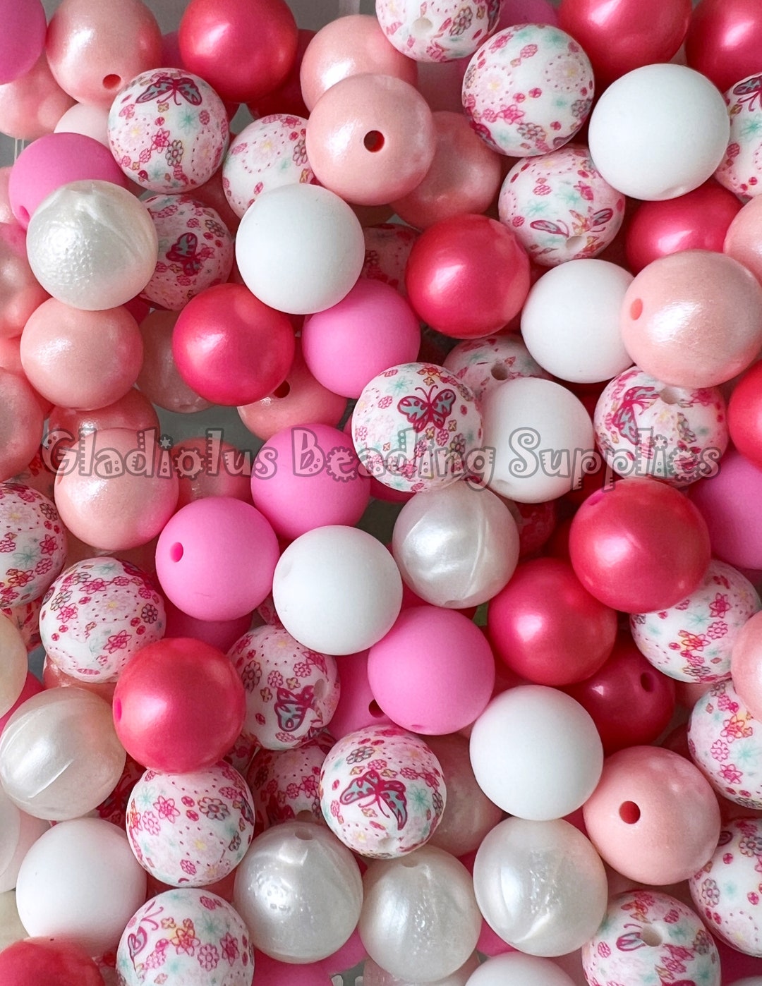 15mm Butterfly Beads, Silicone Random Beads, Pastel Beads, Wholesale