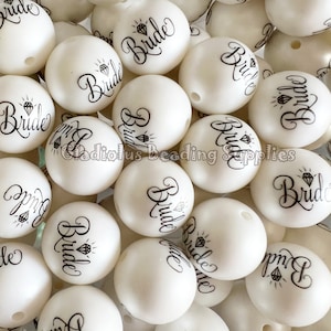 20mm Bride Print Bead, Chucky Bubblegum Beads, Acrylic Gumball Beads, Loose Beads, Beading Supplies, Matte Beads, Crafting Supplies