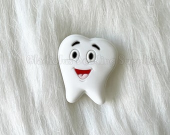 27 mm x 24 mm, cuentas de dientes, cuentas de colores, cuentas de silicona, cuentas de silicona focales, cuentas de silicona sueltas, suministros para manualidades, Hada de los Dientes