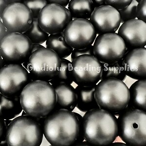20mm Black Matte Bead, Chucky Bubblegum Beads, Acrylic Gumball Beads, Wholesale beads, Beading Supplies, Loose Beads, Acrylic Matte Beads