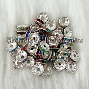 10mm Spacer, Round Spacers, Metal Alloy Beads, Rhinestone Spacers, Loose Beads, Colorful Beads, Chunky Beads, Wholesale Beads, Beads