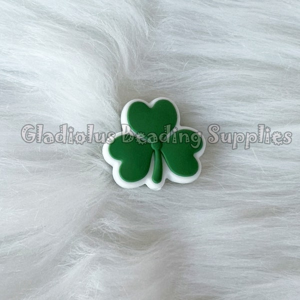 29mm*26mm, Shamrock Beads, Loose Beads, Silicone Beads, Focal Silicone Beads, Loose Silicone Beads, Clover Silicone Beads, St. Patrick's Day