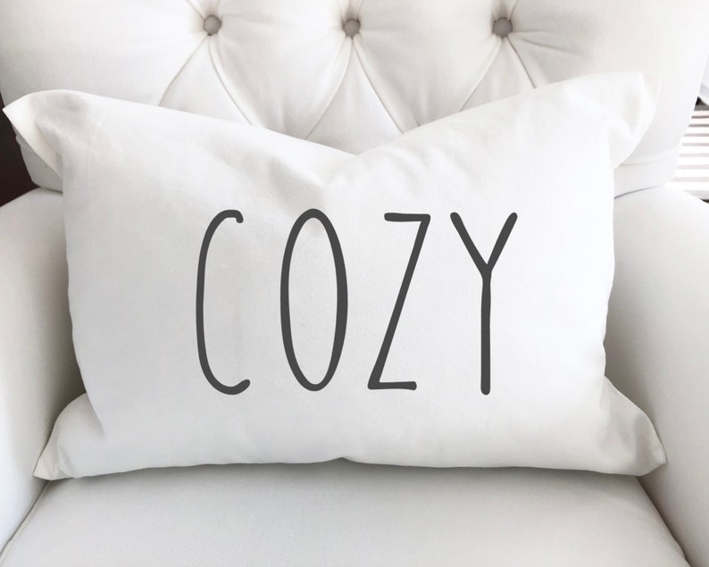 Rae Dunn Inspired Cozy Decorative Pillow Cover Farmhouse Decor Etsy