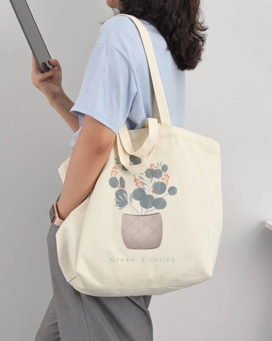 Large Canvas Tote Bag Floral Cactus Heavy Duty Quality Tote - Etsy