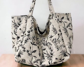 Floral Tote Bag, Thick Floral Botanical Tote Bag, Shoulder Tote Bag, Beach, Weekender, Shopping Tote Bag, Tapestry Style Bag, Minimalist Bag