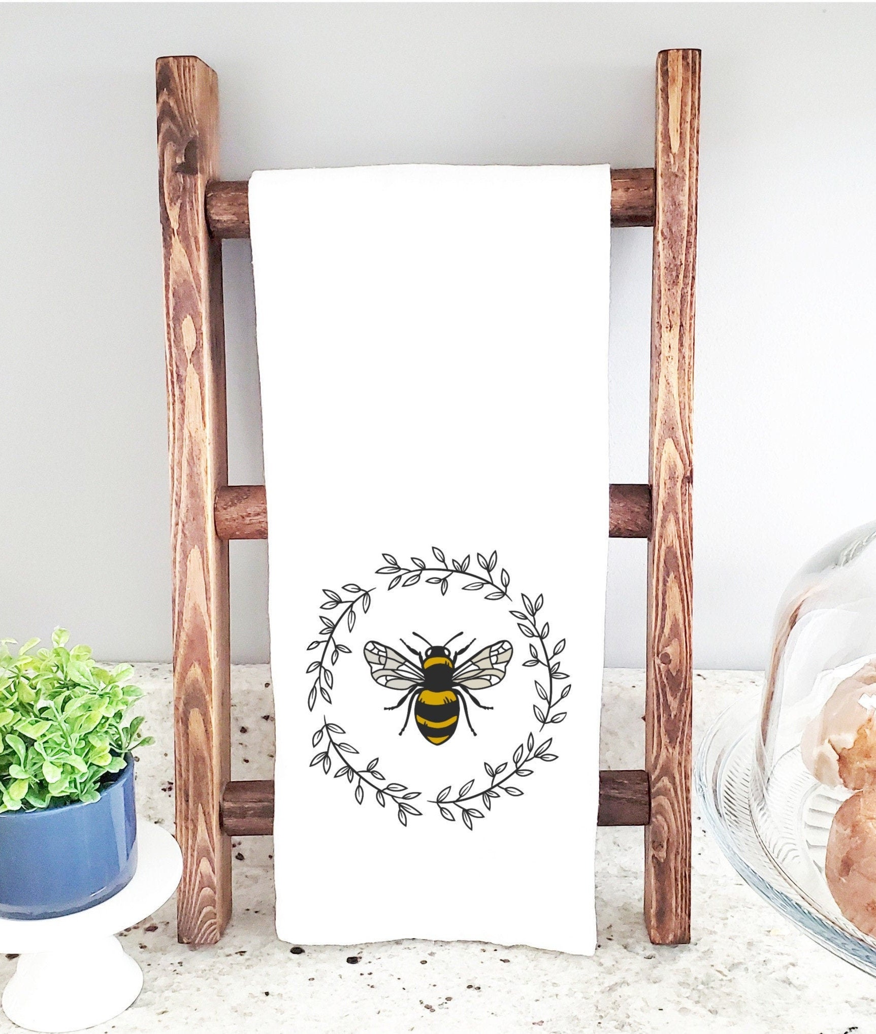 Bee Happy Kitchen Towel - OliveNation