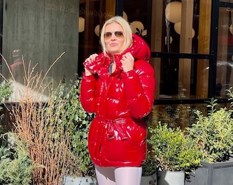 shiny jacket with fur