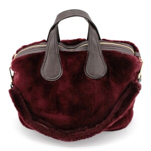 Burgundy Sheepskin Bag