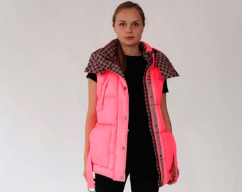 Hot Pink Down Puffer Vest, size S