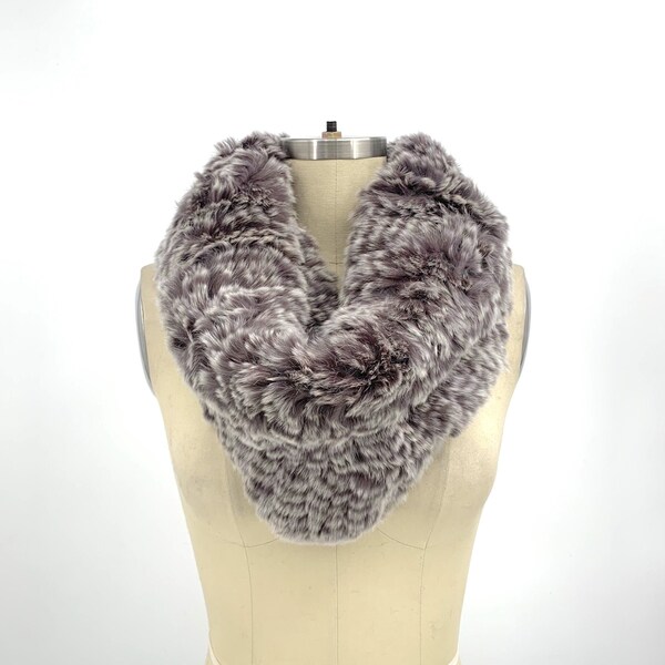 Gray Rex Rabbit Fur Snood