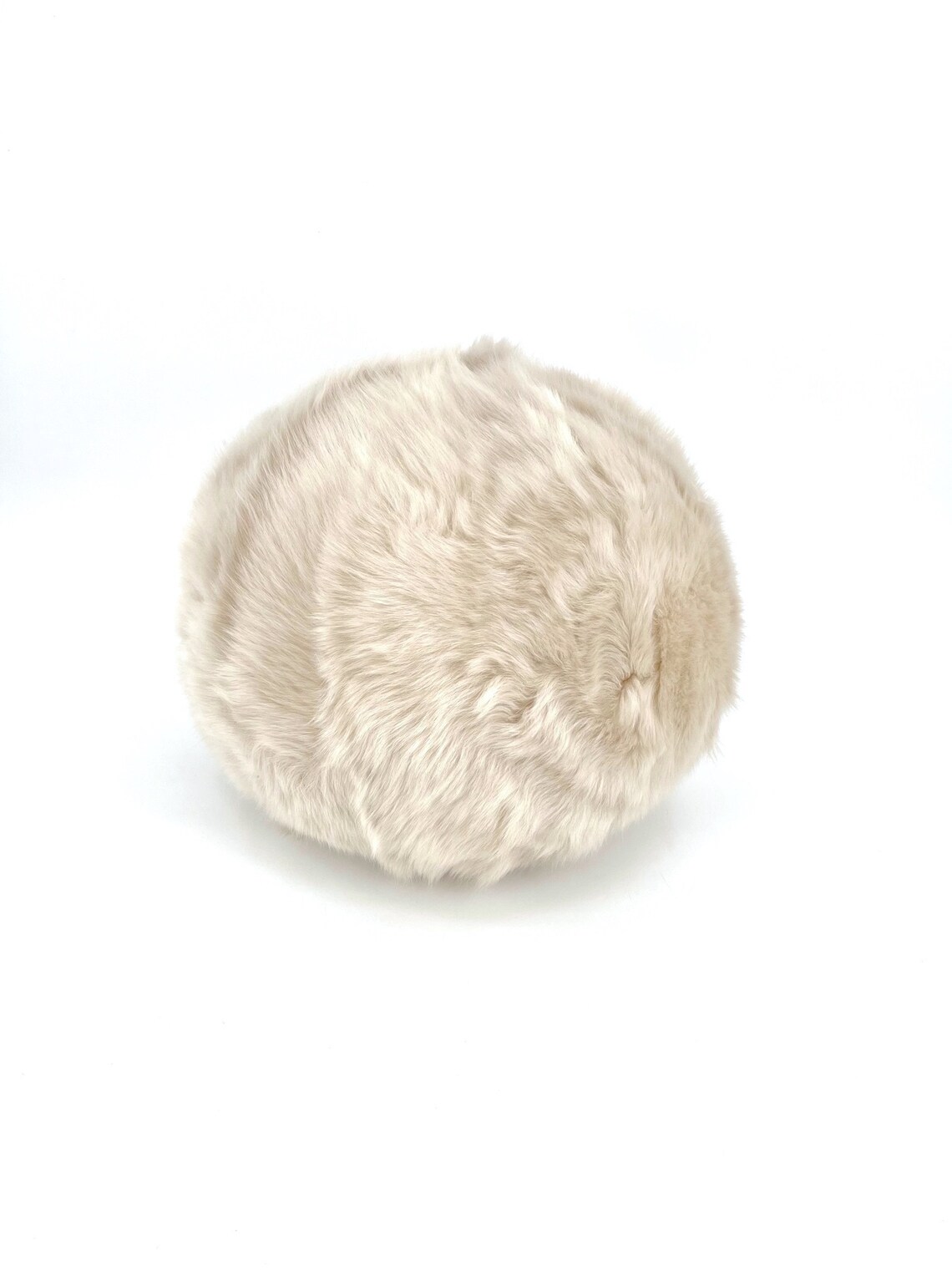 Fluffy Sheepskin Ball Pillow Etsy