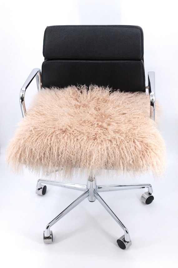 Large Mongolian Sheepskin Chair Cushion 