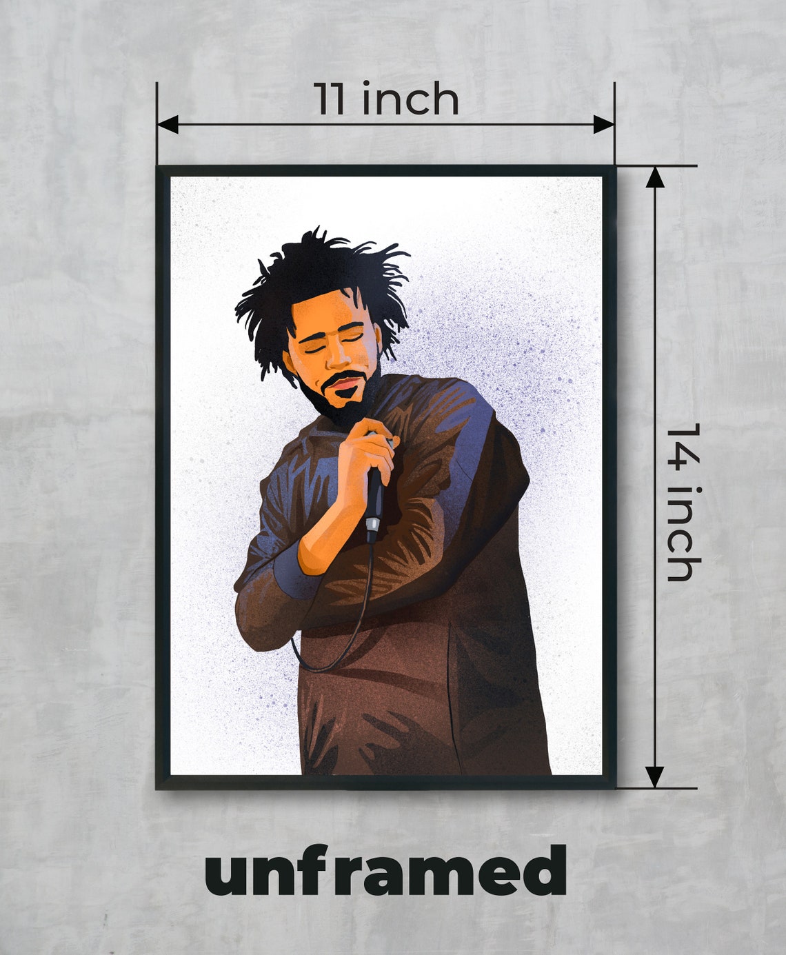 J Cole Poster Hip Hop Room Decor Bedroom Wall Art Etsy