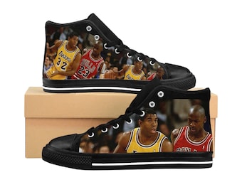 Magic Johnson Vs Micheal Jordan Men&#39;s High-top Sneakers