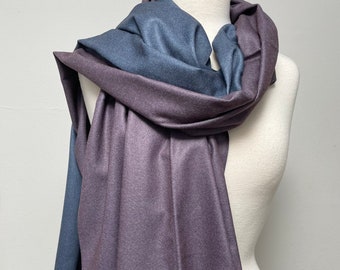 Scarf, Extra Large Shawl , Wrap, Cozy Soft  Pashmina , Two Side  Purple/ Blue Scarf , Winter Gift
