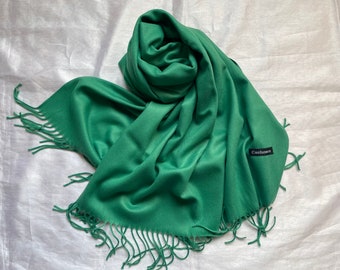 Écharpe, très grand châle, écharpe en laine, pashmina doux et chaud, écharpe verte, cadeau d'hiver