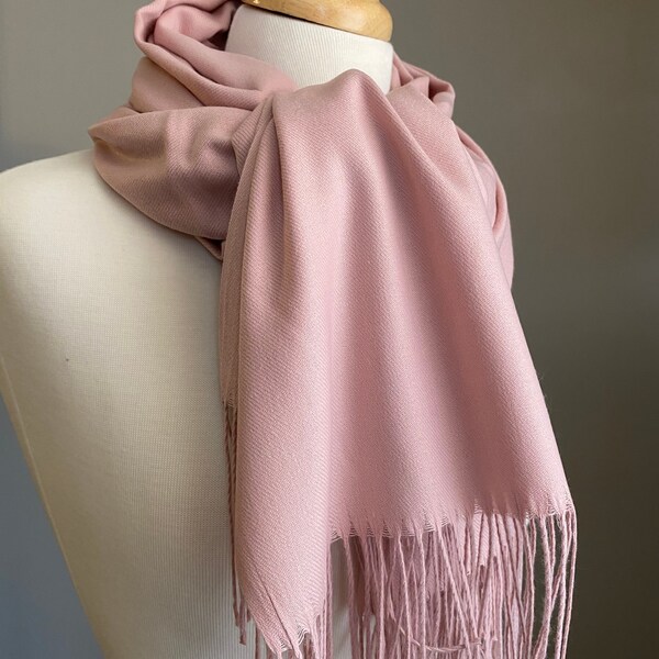 Scarf, Extra Large Shawl ,Wrap, Cozy Soft Warm Pashmina , Light Pink Scarf , Winter Gift