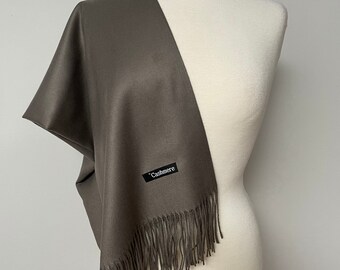 Scarf, Extra Large Shawl ,Wool Wrap, Cozy Soft Warm  Pashmina , Gray -Khaki Scarf , Winter Gift