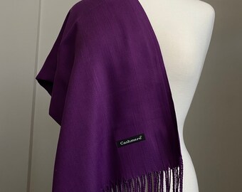 Scarf, Extra Large Shawl ,Wool  Wrap, Cozy Soft Warm Pashmina , Purple Scarf , Winter Gift