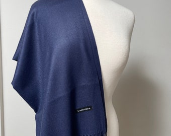 Scarf, Extra Large Shawl ,Wool  Wrap, Cozy Soft Warm Pashmina , Blue / Navy Scarf , Winter Gift