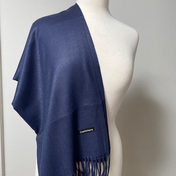 Scarf, Extra Large Shawl ,Wool  Wrap, Cozy Soft Warm Pashmina , Blue / Navy Scarf , Winter Gift