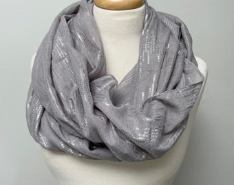 Scarf, Infinity Scarf,  Cotton Wrap, Cozy Soft Snood,  Gray Scarf ,Gift