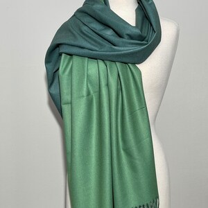 Scarf, Extra Large Shawl ,Wool Wrap, Cozy Soft Warm Pashmina , Two Side Green Scarf , Winter Gift