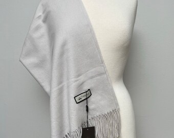 Scarf, Extra Large Shawl ,Wrap, Cozy Soft Wool Pashmina, Light Gray Scarf , Winter Gift