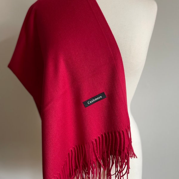 Scarf, Extra Large Shawl ,Wool  Wrap, Cozy Soft Warm Pashmina , Dark Red Scarf , Winter Gift