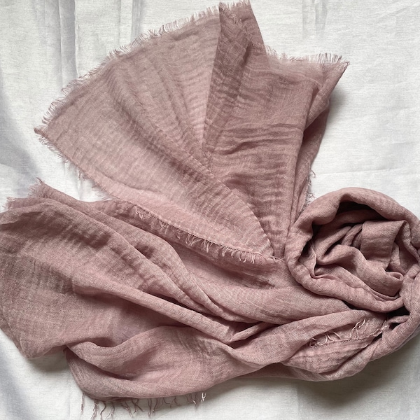 Scarf, Extra Large Shawl ,Cotton Summer Wrap,  Beach Dress, Cozy Soft Dusty Pink Scarf , Sun Protection Shawl,Gift