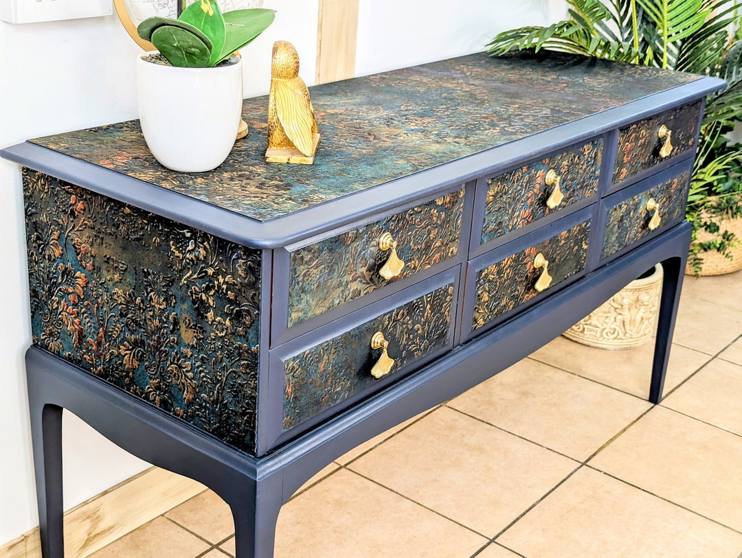 Vintage Stag Navy Blue Dressing Table/ Stag Minstrel Etsy UK