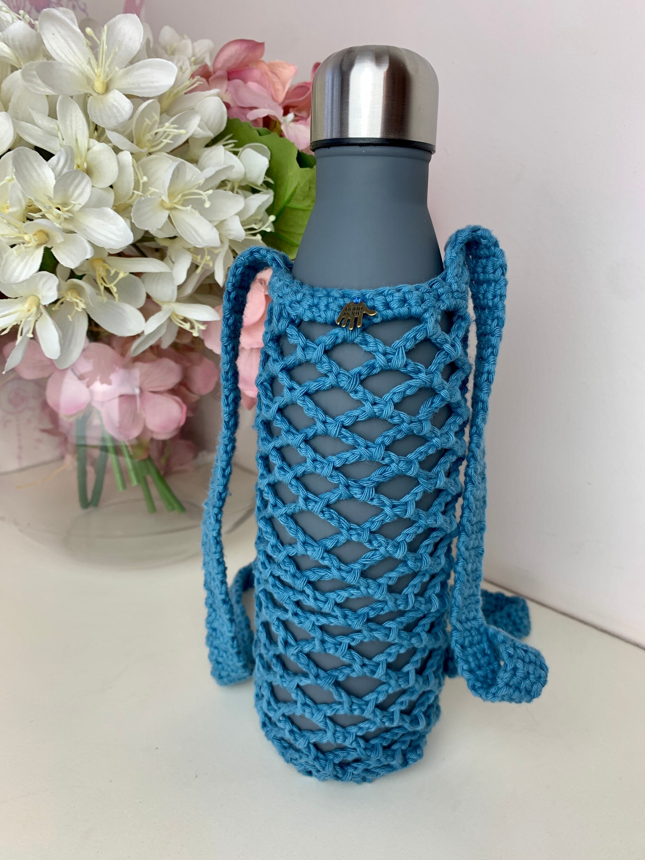 Chunky Cross Body Water Bottle Holder Ocean Etsy