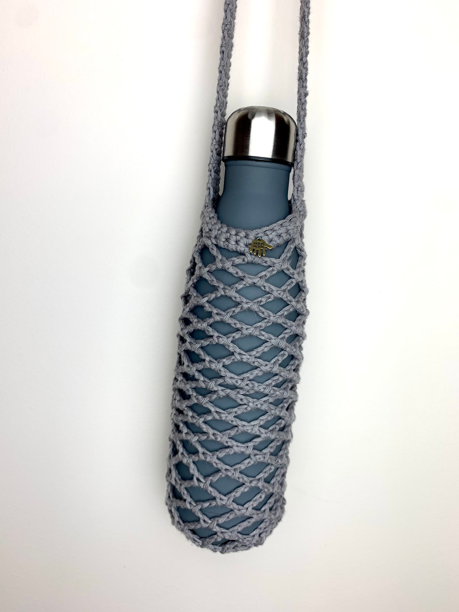 Chunky CrossBody Water Bottle Holder in Ash Grey Etsy