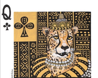 POSTER, Cheetah Queen of Clubs, unframed