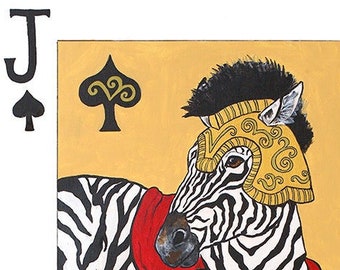 Poster, Jack of Spades: Spartan Zebra, unframed