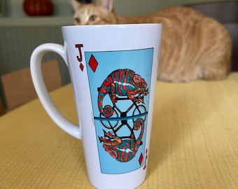 Tall Latte Mug, Chameleon Racing Cyclist