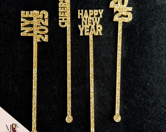 SVG | New Years Eve | 2025 (2026UPDATED) | Drink Stirrers | Laser File