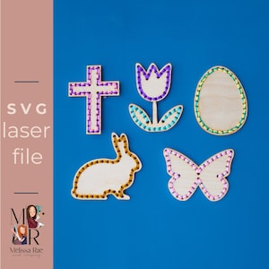 SVG | Easter Sewing DIY Craft | Lacing Board | Kid&#39;s Craft | Sewing Practice | Craft Kit | Embroidery