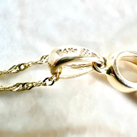 14K Diamond Infinity Pendant Necklace - 14K Yello… - image 8